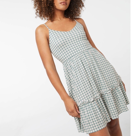 Green Gingham Sun Dress | Casual Summer - Picture 2 of 8